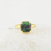 Zoisite Ring, Ruby Zoisite 9x9mm Square Shape Gemstone Ring, 925 Sterling Silver Multi Color Ring, Handmade Silver Jewery For Women